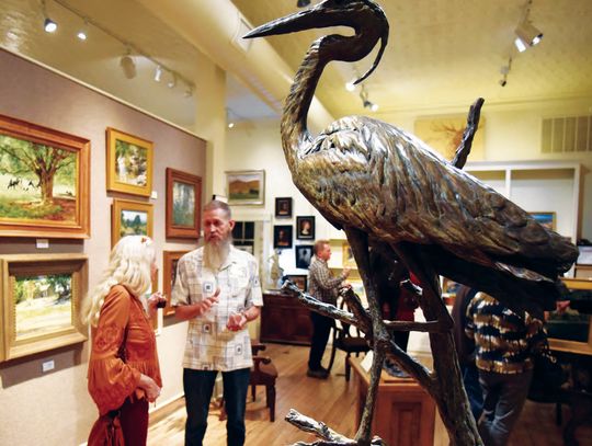 Many celebrated artists, including John Bennett, are represented in Fredericksburg’s art galleries. One of his sculptures can be seen at Gallery 330. – Standard-Radio Post/Ken Esten Cooke