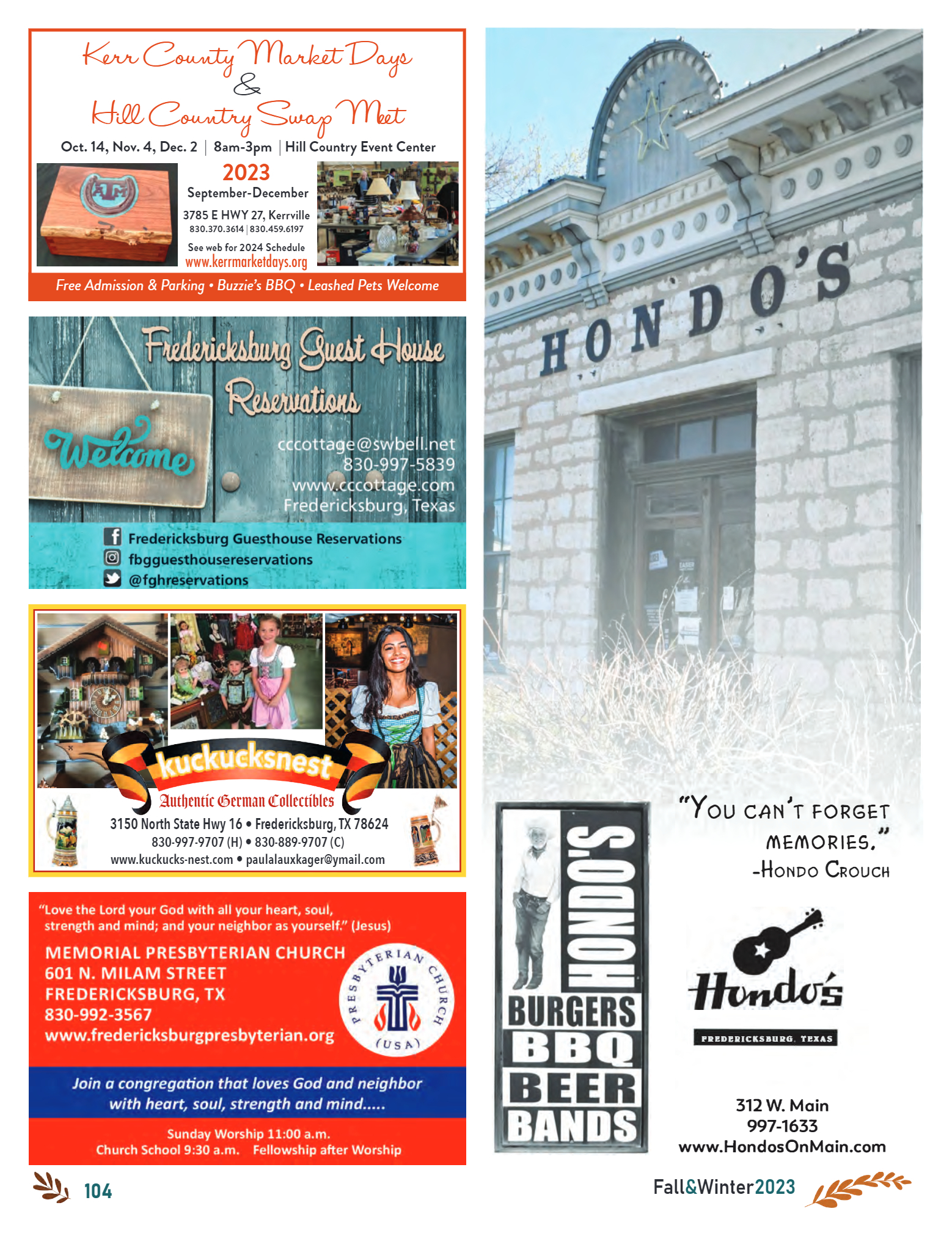 GoFredericksburg Visitors Guide Fall / Winter 2023 - page 106