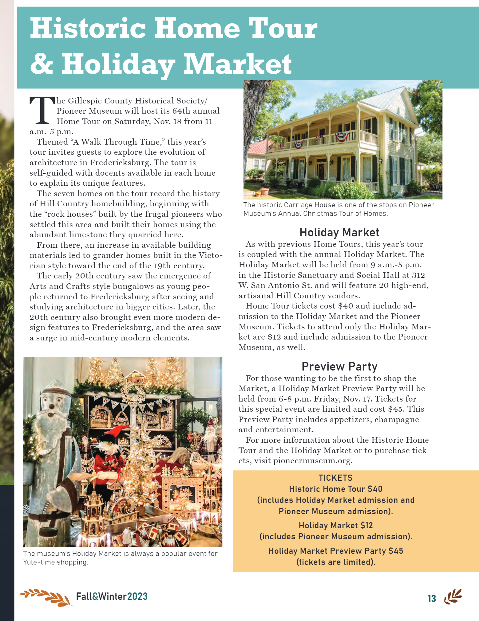 GoFredericksburg Visitors Guide Fall / Winter 2023 - page 15